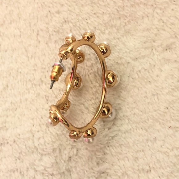 Double Hoop Pearl Earrings - Picture 7 of 10